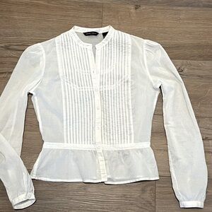Vintage Pin-tucked Cotton Blouse